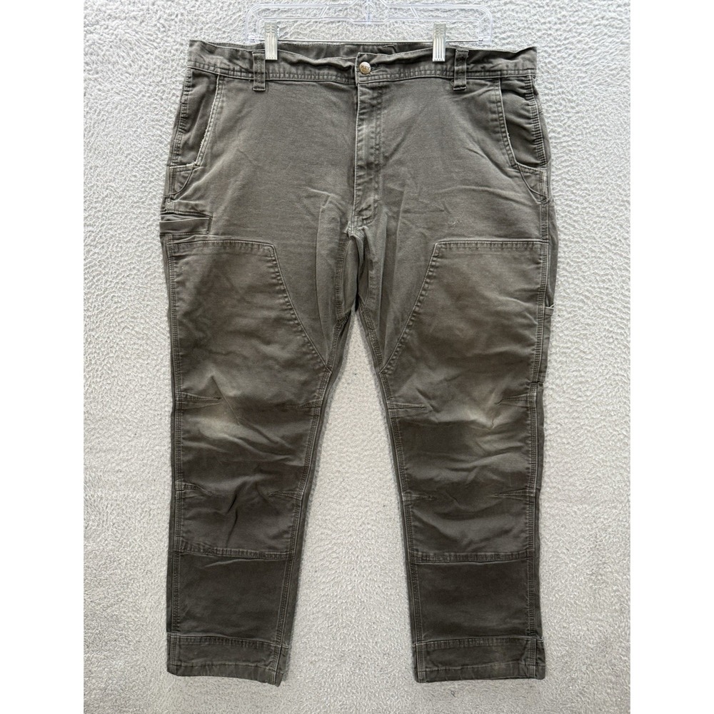 Key Pants Mens 40x30 Gray Duck Canvas Americana‎ Double Front Workwear Grunge